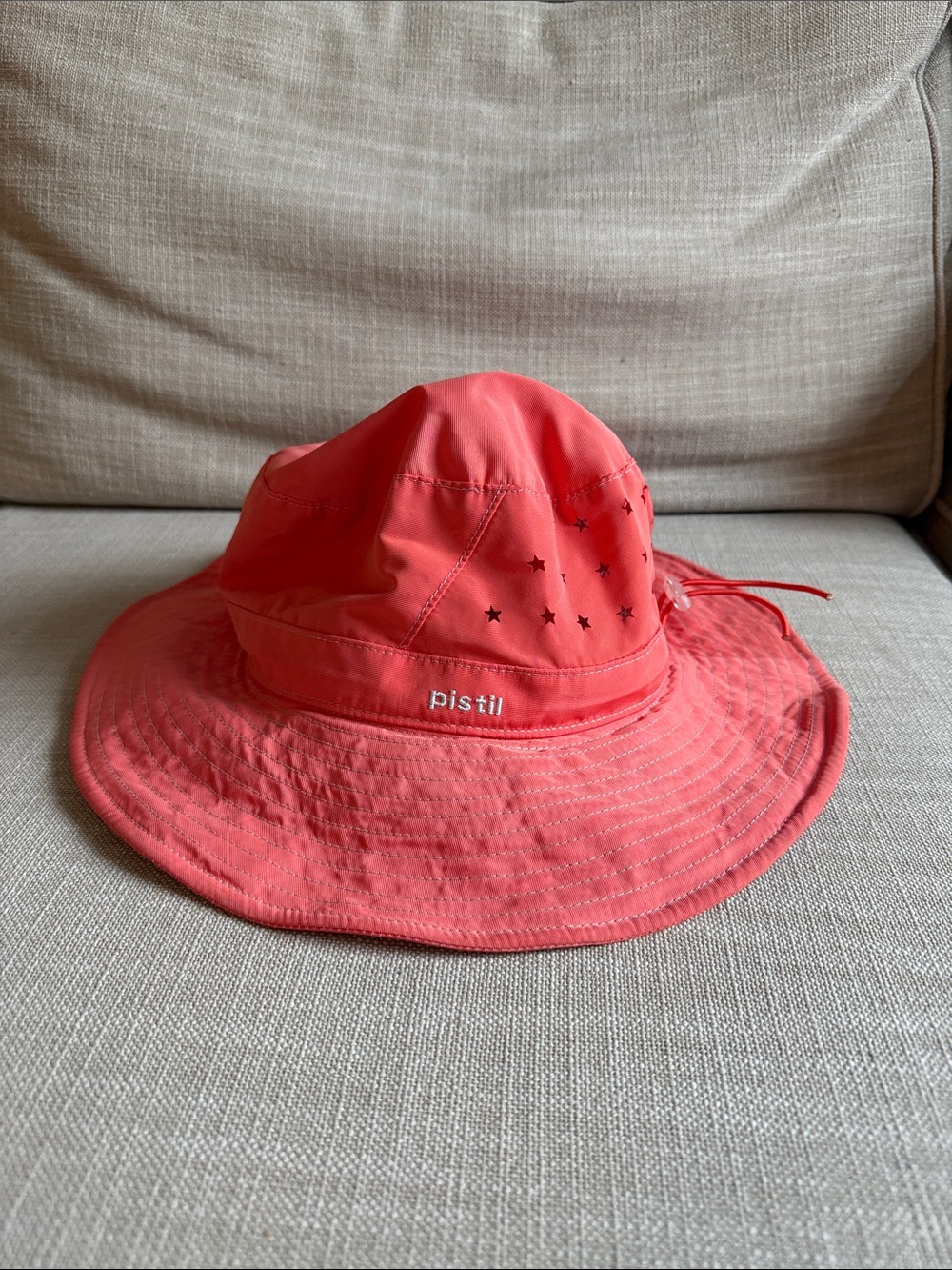 L.L. Bean Coral Sun Hat with Star Vent Details